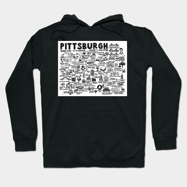 Pittsburgh Map Hoodie by fiberandgloss